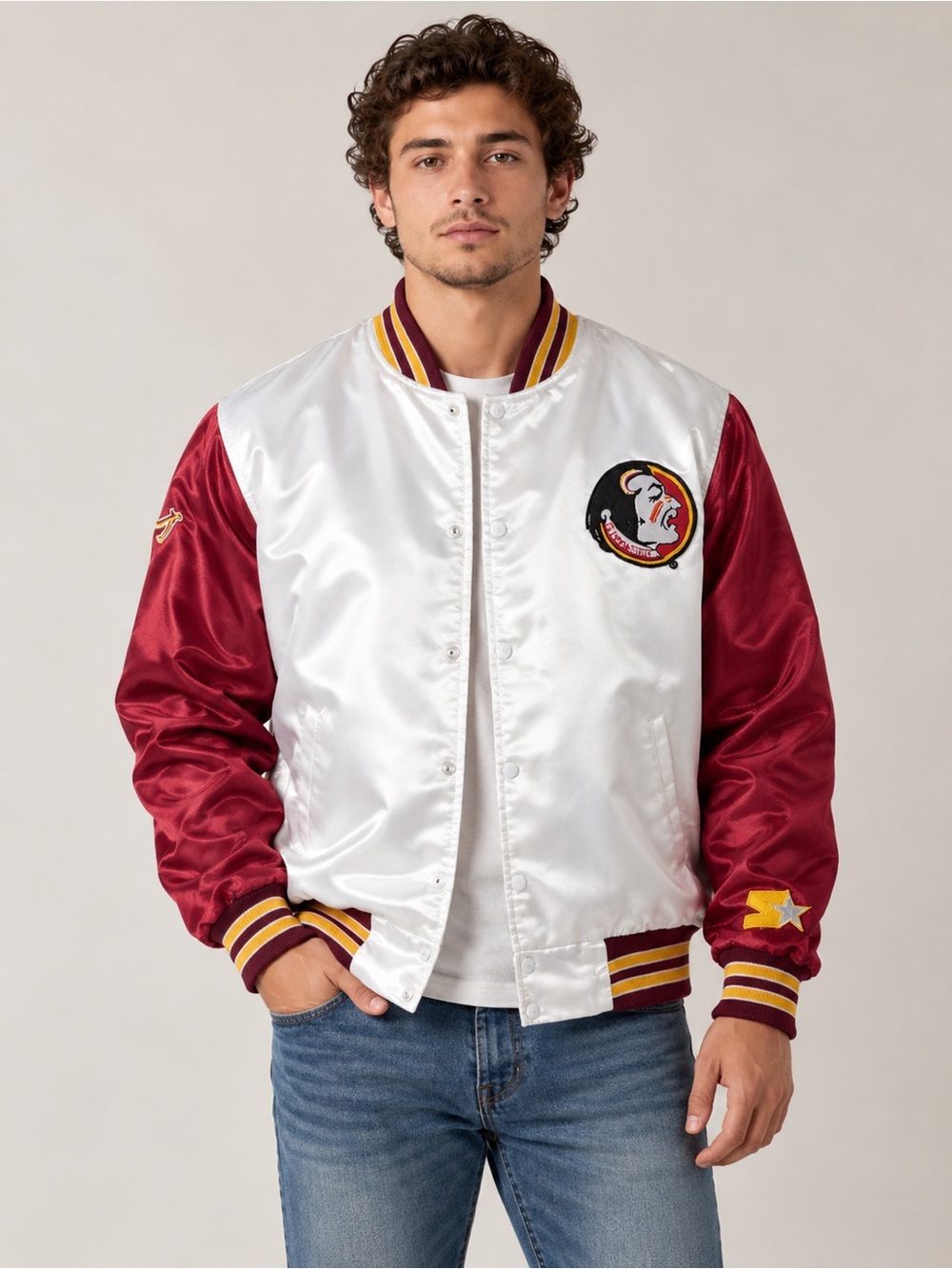 Florida State Seminoles Garnet and Gold Varsity Jacket — Size Large - Picture 1 of 11